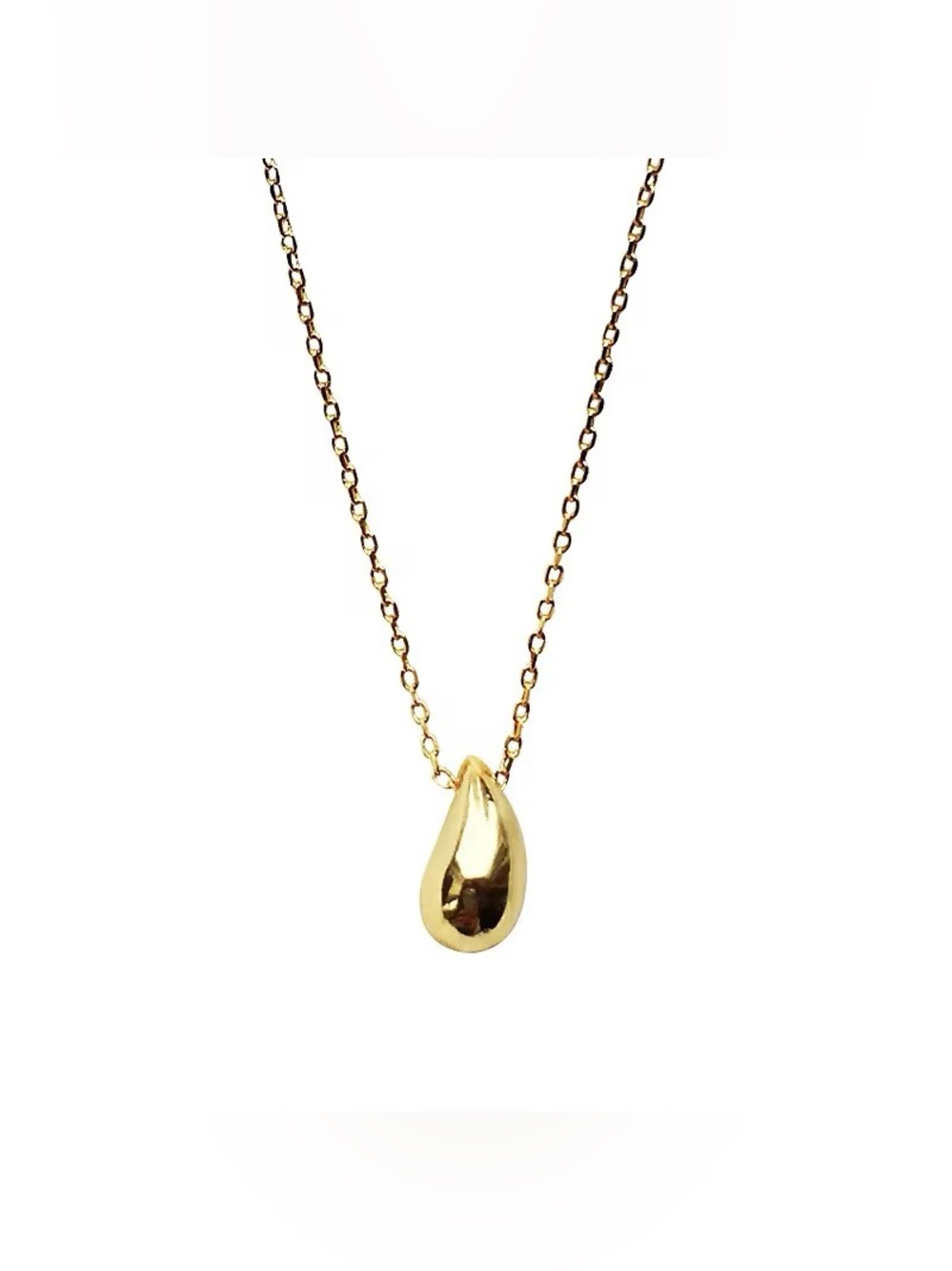 Gold Teardrop Pendant Necklace - Women's Jewelry